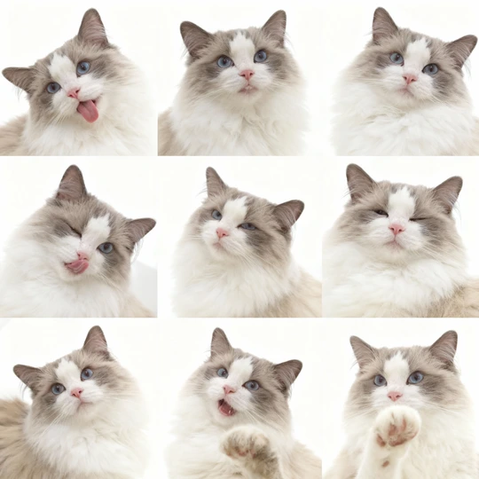 9-Grid Pet Portraits on White style example