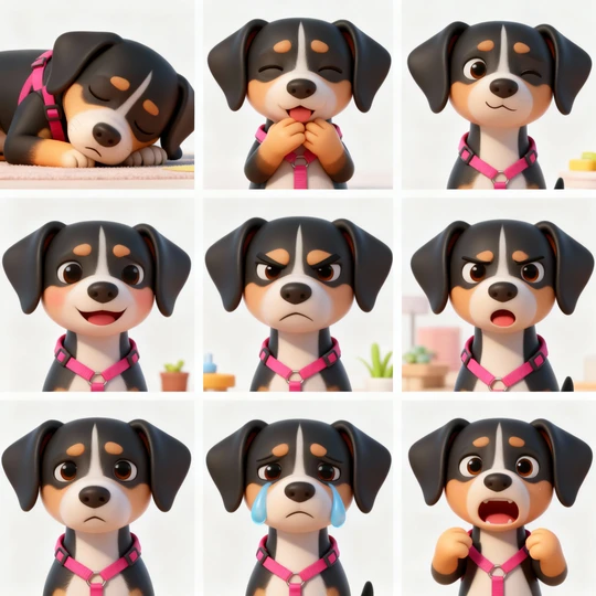 9-Grid Pet Emoji Pack style example